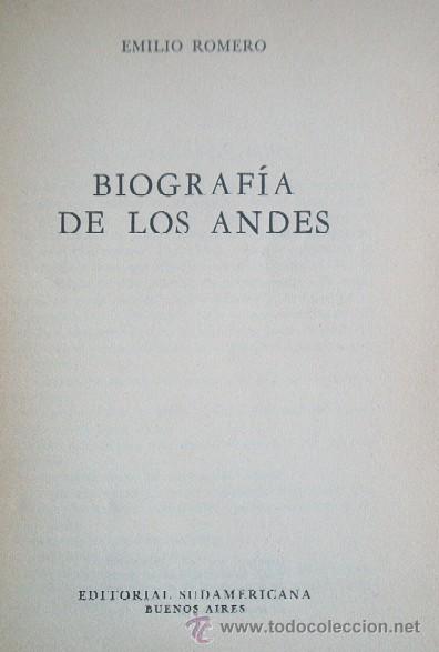 Libros de segunda mano: BIOGRAFIA DE LOS ANDES - Foto 2