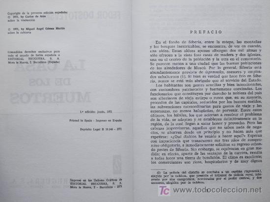 Libros de segunda mano: FEDOR DOSTOIEWSKY / LA CASA DE LOS MUERTOS. 1&ordf;  EDICI&Oacute;N. - Foto 2