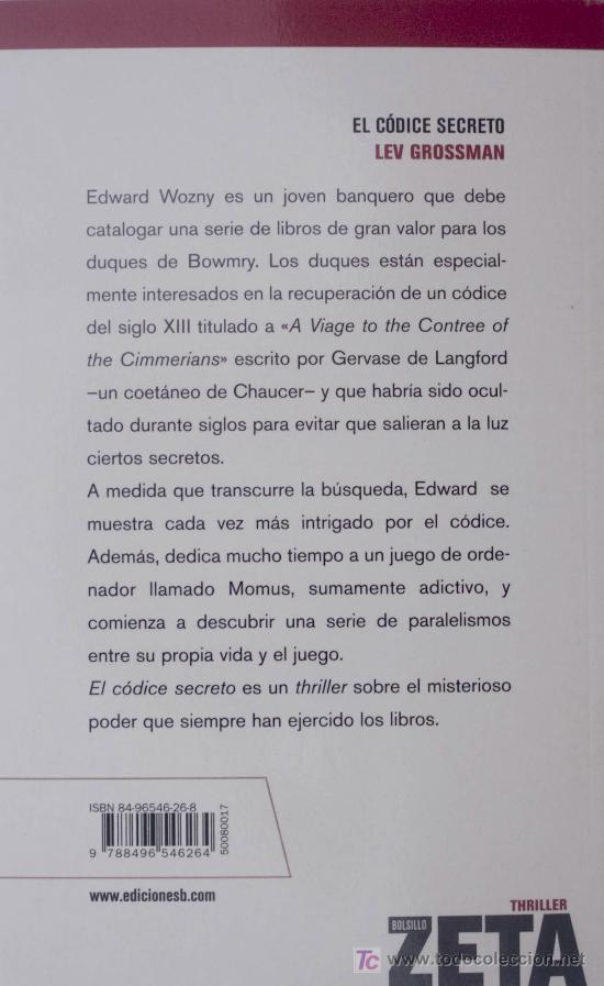Libros de segunda mano: EL C&Oacute;DICE SECRETO / LEV GROSSMAN.  A ESTRENAR. * BEST SELLER. * - Foto 2