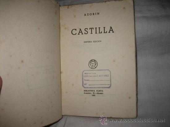 Libros de segunda mano: CASTILLA AZORIN BIBLIOTECA NUEVA 7&ordf; EDICION 1951 - Foto 2