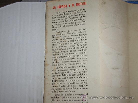 Libros de segunda mano: LA ESPADA Y EL BISTUR&Iacute; (FRANK G. SLAUGHTER) 1&ordf; ED. - Foto 3