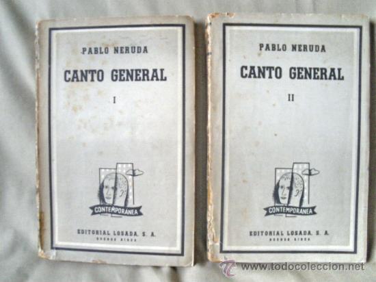 Libros de segunda mano: PABLO NERUDA CANTO GENERAL VOL 1 y 2 EDITORIAL LOSADA 1955 - Foto 1