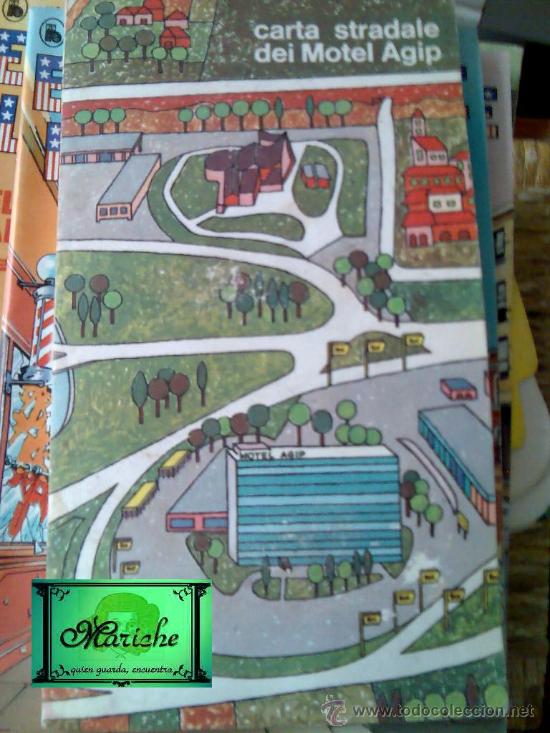Libros de segunda mano: Carta stradale dei moteI Agip- mapa de Italia completo- apertura del centro tur&iacute;stico1967
