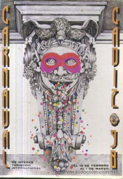 Libros de segunda mano: CARNAVAL DE CADIZ 1998 DE INTERES TURISTICO INTERNACIONAL - A- C- 0293