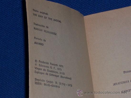 Libros de segunda mano: LIBRO CHACAL , EDICIONES GP , 1973 , FREDERICK FORSYTH , ( LE FALTA LA PORTADA ) - Foto 2