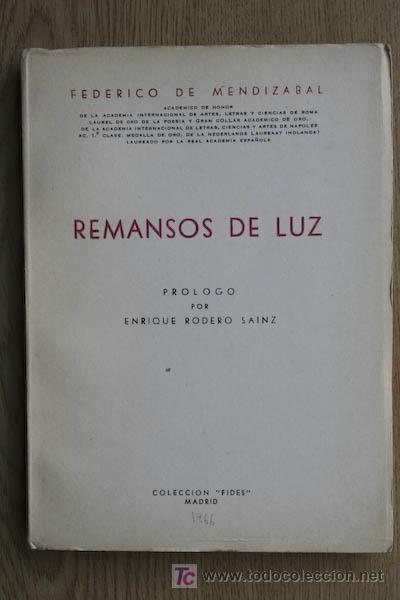 Libros de segunda mano: Remansos de luz. Mendiz&aacute;bal (Federico de) - Foto 1