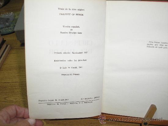 Libros de segunda mano: EL CREPUSCULO DEL HONOR (AL DEWLEN) - Foto 2