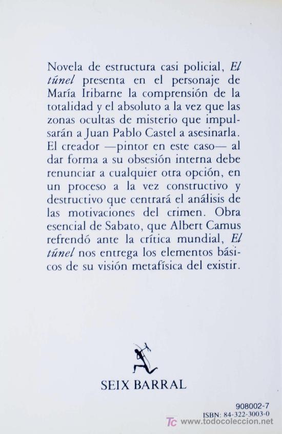 Libros de segunda mano: ERNESTO S&Aacute;BATO / EL T&Uacute;NEL. SEIX BARRAL. - Foto 2