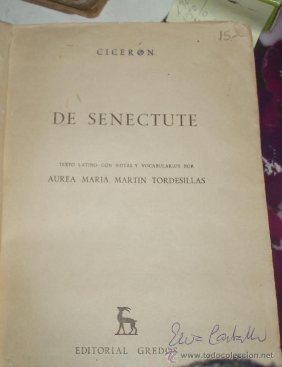 Libros de segunda mano: De senectute texto latino cicer&oacute;n - Foto 1