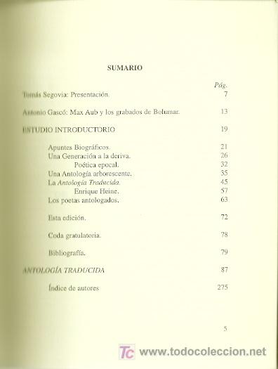 Libros de segunda mano: Antolog&iacute;a traducida/   Max Aub ; grabados Luis Bolumar . - Foto 4