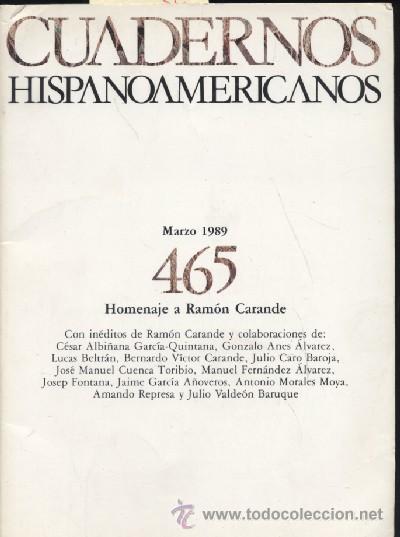 Libros de segunda mano: CUADERNOS HISPANOAMERICANOS. MARZO 1989. N&ordm; 465  (A/ REV- 083) - Foto 1