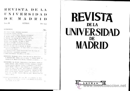 Libros de segunda mano: REVISTA DE LA UNIVERSIDAD DE MADRID. LETRAS - Foto 1