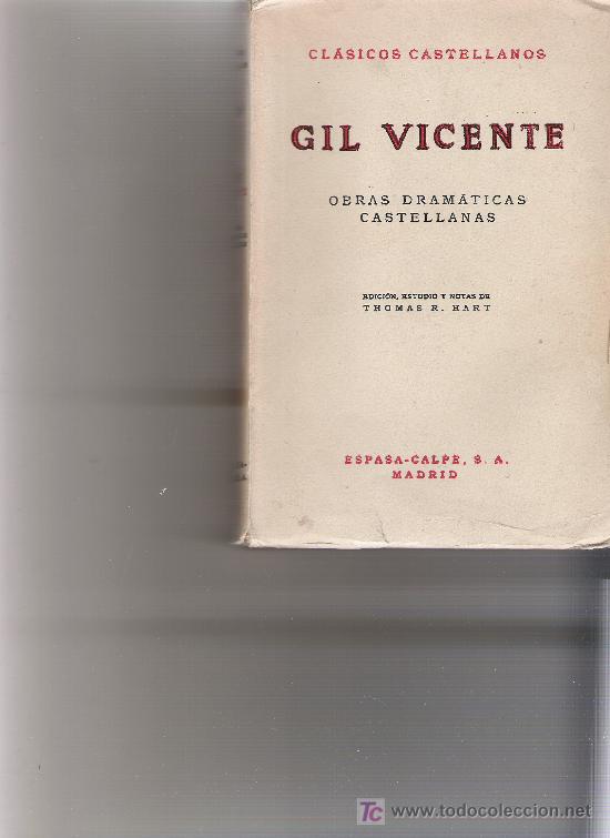 Libros de segunda mano: OBRAS DRAMATICAS CASTELLANAS - GIL VICENTE - ESPASA CAPE - Foto 1