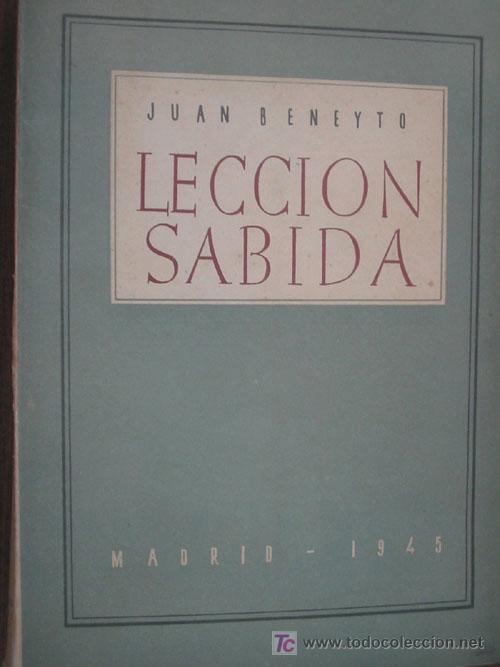 Libros de segunda mano: LECCI&Oacute;N SABIDA. BENEYTO, Juan. 1945. Editora Nacional - Foto 1