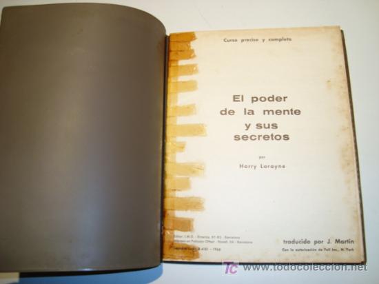 Libros de segunda mano: EL PODER DE LA MENTE Y SUS SECRETOS. CURSO PRECISO Y COMPLETO - HARRY LORAYNE (1966) - Foto 8