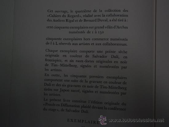 Libros de segunda mano: Dal&iacute; - libro original completo - Proc&egrave;s en diffamation Plaid&eacute; Devant la conf&eacute;rence du stage. - Foto 6