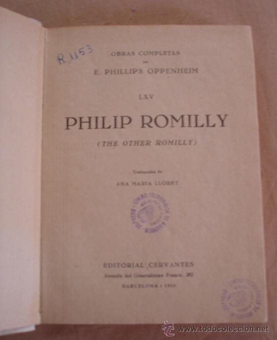 Libros de segunda mano: OBRAS COMPLETAS DE PHILLIPS OPPENHEIM, PHILIP ROMILLY - 1953. - Foto 4