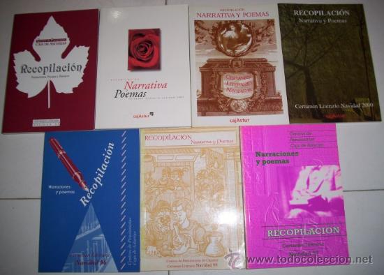 Libros de segunda mano: Siete recopilaciones de Narrativa y Poemas del Certamen de Navidad de CajAstur (1995 a 2001)