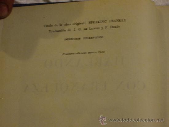 Libros de segunda mano: HABLANDO CON FRANQUEZA - Foto 6