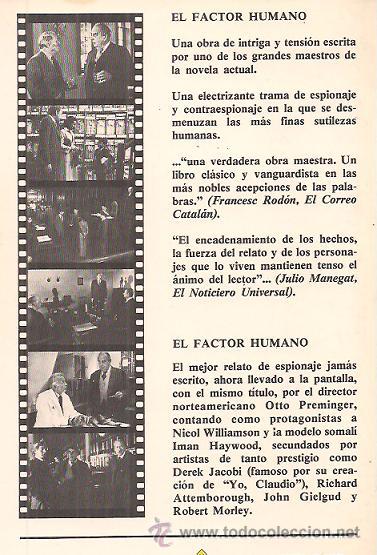 Libros de segunda mano: GRAHAM GREENE / EL FACTOR HUMANO. ED. ARGOS VERGARA, - Foto 2
