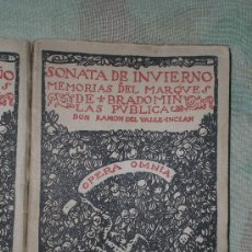 Libros de segunda mano: SONATA DE INVIERNO. POR RAMÓN DEL VALLE-INCLÁN ( MEMORIAS DEL MARQUÉS DE BRADOMÍN, 1942). Lote 25681663