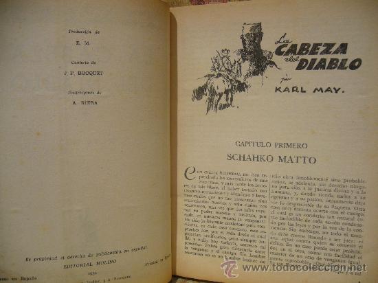 Libros de segunda mano: &rdquo;LA CABEZA DEL DIABLO&rdquo; DE KARL MAY. 1&ordf; EDICION 1.954. - Foto 2