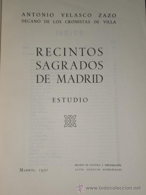 Libros de segunda mano: RECINTOS SAGRADOS DE MADRID. - Foto 2