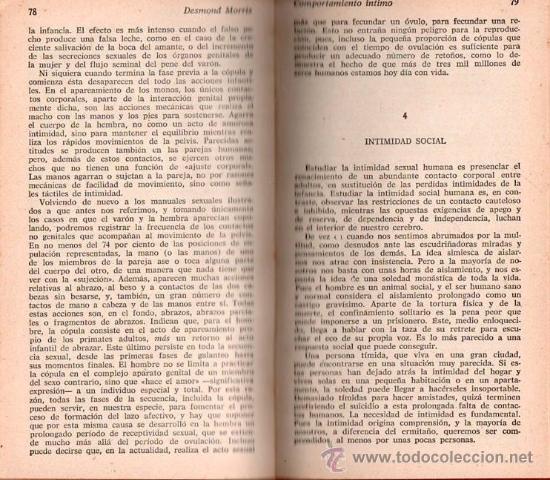 Libros de segunda mano: CORPONTAMIENTO INTIMO DE DESMOND MORRIS - MADRID 1974 - Foto 2