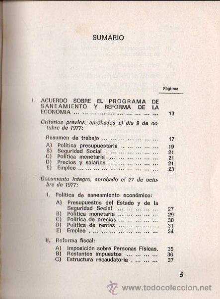 Libros de segunda mano: LOS PACTOS DE LA MONCLOA - MADRID 1977 - Foto 3
