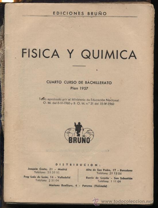 Libros de segunda mano: F&iacute;sica y Quimica. cuarto Curso. Ediciones Bru&ntilde;o 1960. - Foto 2