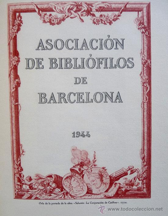 Second hand books: Asociaci&oacute;n de Bibli&oacute;filos de Barcelona