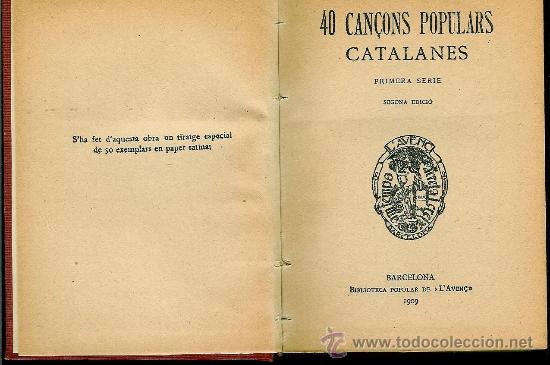 Libros de segunda mano: Can&Ccedil;ons populars catalanes - Foto 1