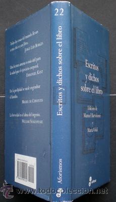 Libros de segunda mano: Escritos y dichos sobre el libro - Edhasa (Col. Aforismos) 2000 (1&ordf; edici&oacute;n) - Foto 2