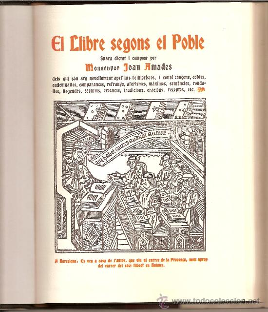 Libros de segunda mano: EL LLIBRE SEGONS EL POBLE / JOAN AMADES - Foto 1