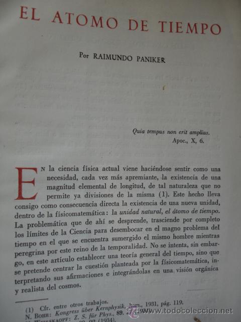 Libros de segunda mano: EL ATOMO DE TIEMPO.RAIMUNDO PANIKER.1950.32 PG - Foto 1