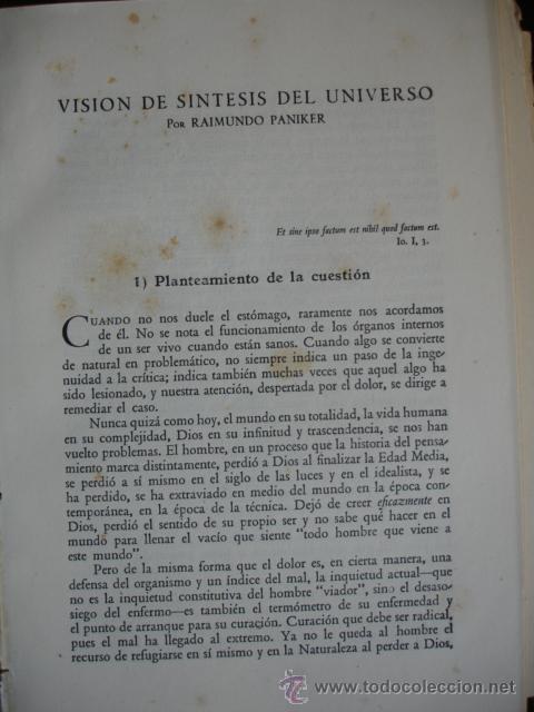 Libros de segunda mano: VISION DE SINTESIS DEL UNIVERSO.RAIMUNDO PANIKER.1944.40 PG - Foto 1