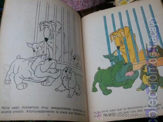 Libros de segunda mano: LA DAMA Y EL VAGABUNDO CUENTO Y COLOREA 1978 - Foto 3