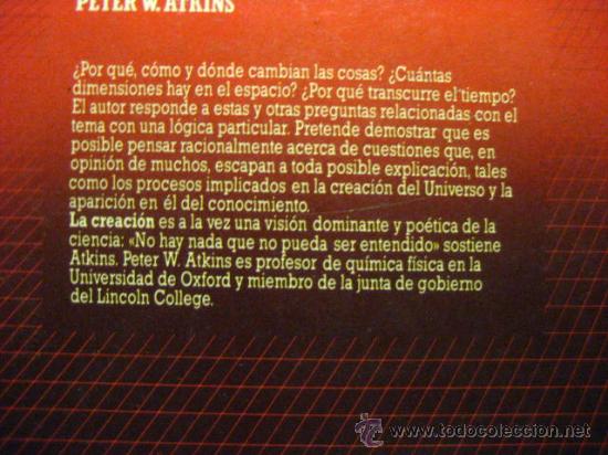 Libros de segunda mano: la creacion , peter w. atkins, salvat cientifica ( tecnicos c2 - Foto 2