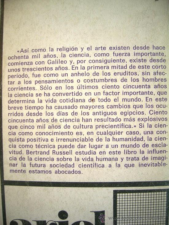 Libros de segunda mano: LA PRESPECTIVA CIENTIFICA. BERTRAND RUSSELL. 1969. - Foto 2
