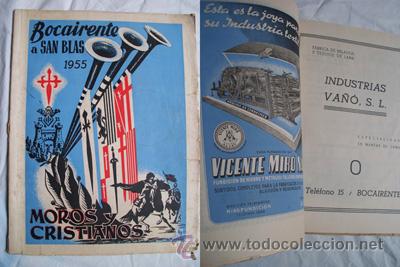 Libros de segunda mano: BOCAIRENTE 1955. Programa de fiestas a San Blas. Moros y Cristianos - Foto 1