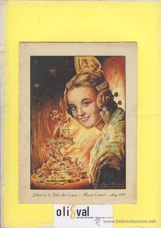 Libros de segunda mano: Llibret de falla -Valencia -Comer&ccedil;- Mercat central- any 1959- - Foto 1
