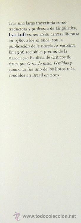 Libros de segunda mano: PERDIDAS Y GANANCIAS - LYA LUFT - EDITORIAL AGUILAR. 2005. - Foto 3