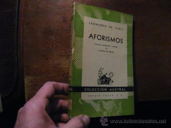 Libros de segunda mano: aforismos , leonardo de vinci , austral 353 , bolsillo 1 - Foto 1