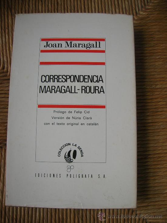 Libros de segunda mano: CORRESPONDENCIA    MARAGALL - ROURA    Joan Maragall 1960 - Foto 1