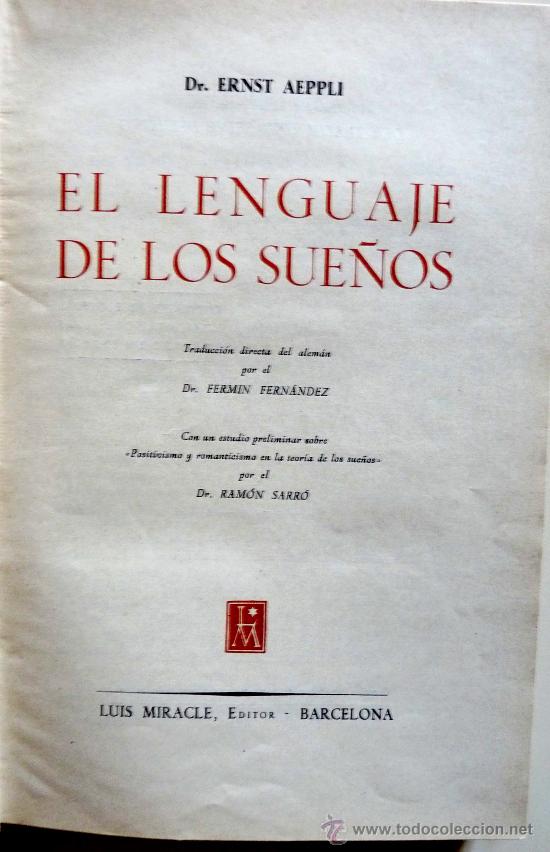 Libros de segunda mano: El Lenguaje de los Sue&ntilde;os. Dr. Ernst Aepli - Foto 1
