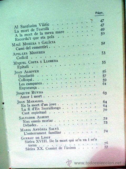 Libros de segunda mano: LLIBRE DE LA MORT - ANTOLOGIA LITER&Agrave;RIA - Foto 4