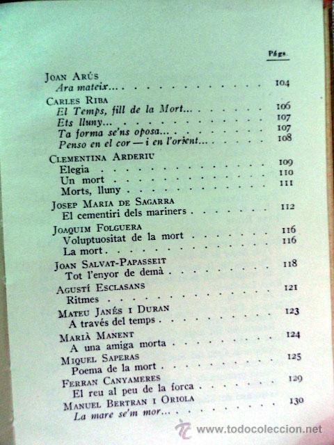 Libros de segunda mano: LLIBRE DE LA MORT - ANTOLOGIA LITER&Agrave;RIA - Foto 6