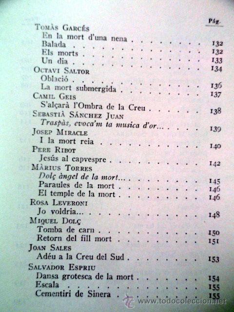 Libros de segunda mano: LLIBRE DE LA MORT - ANTOLOGIA LITER&Agrave;RIA - Foto 7