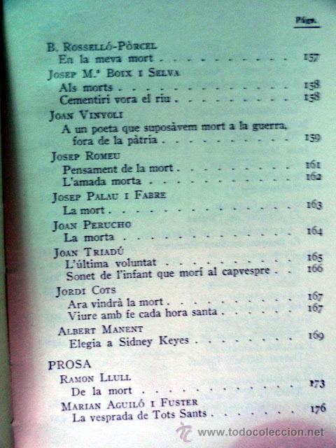 Libros de segunda mano: LLIBRE DE LA MORT - ANTOLOGIA LITER&Agrave;RIA - Foto 8