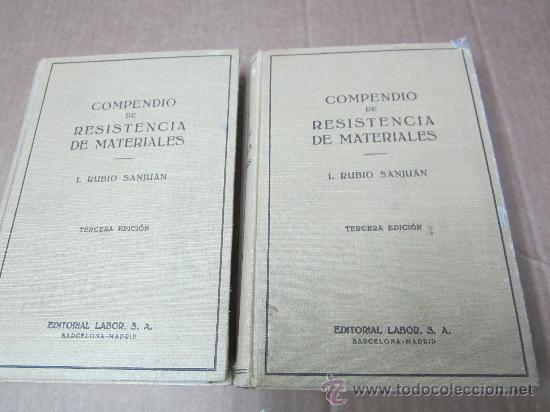 Libros de segunda mano: Compendio de Resistencia de Materiales, Dos tomos, tercera edicion a&ntilde;o 1946 - Foto 1